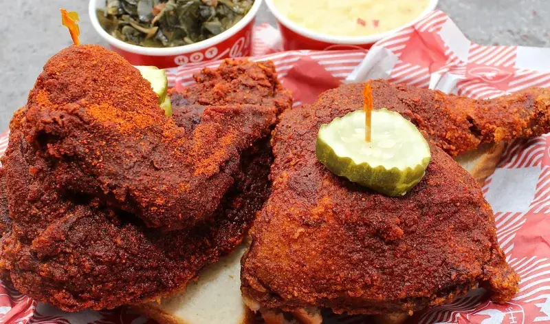 Best Solo Female Travel Destinations: Hattie B's hot chicken